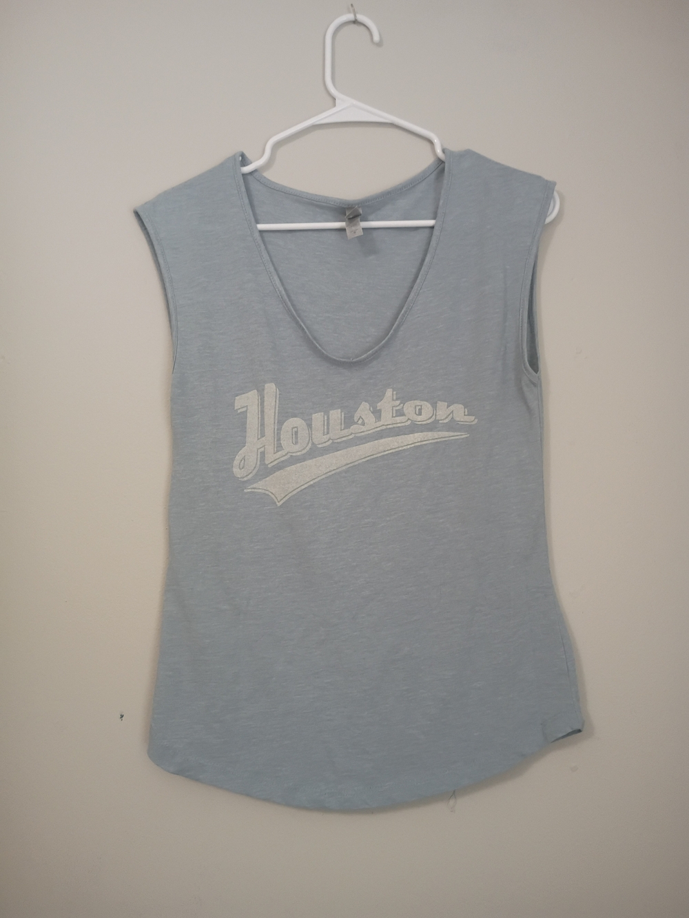 Houston Graphic Muscle Tank Top - Light Blue